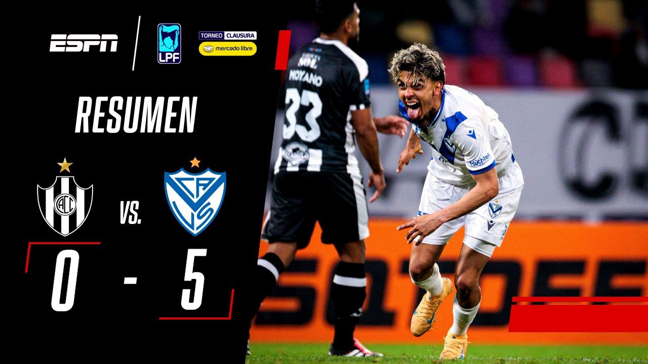Triplete de Ronaldo Martínez y goleada de Vélez ante Central Córdoba