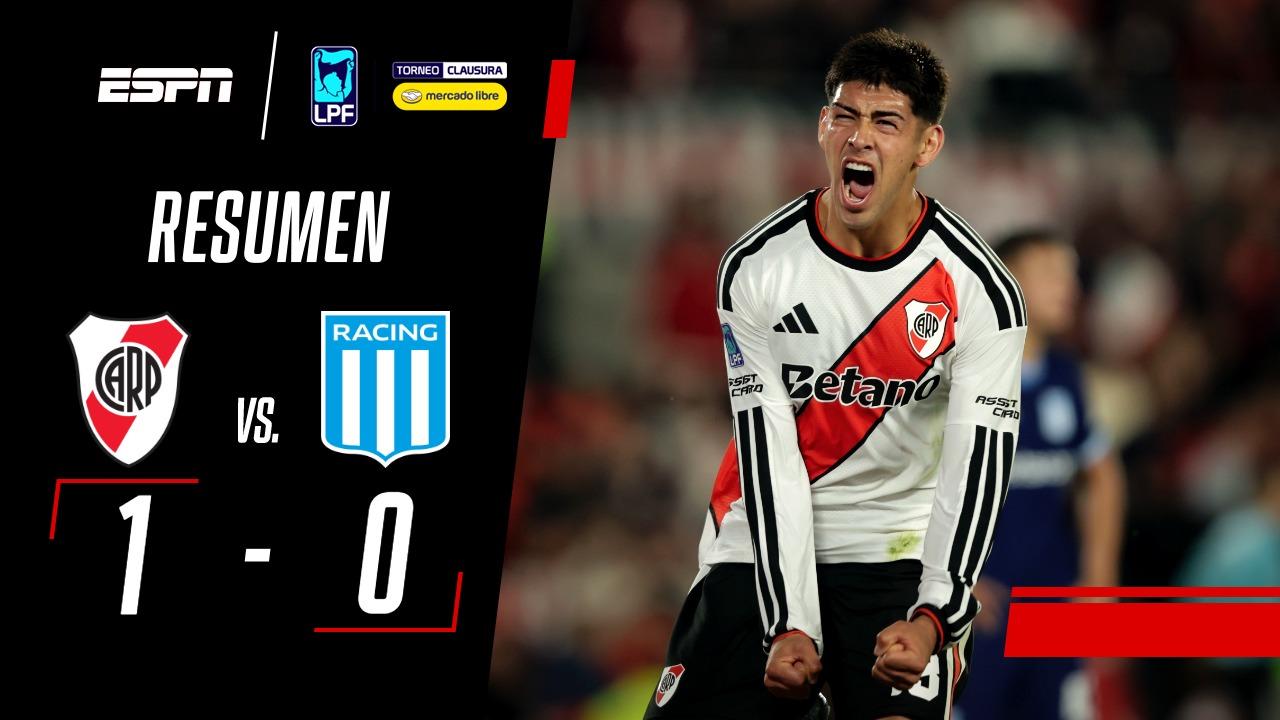 River venció a Racing y festejó en la previa del Superclásico