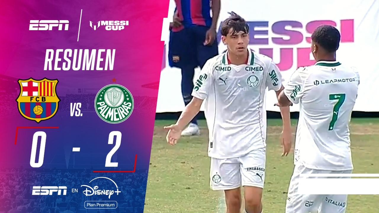 Palmeiras venció 2 a 0 al Barcelona en la primera jornada de la Messi Cup