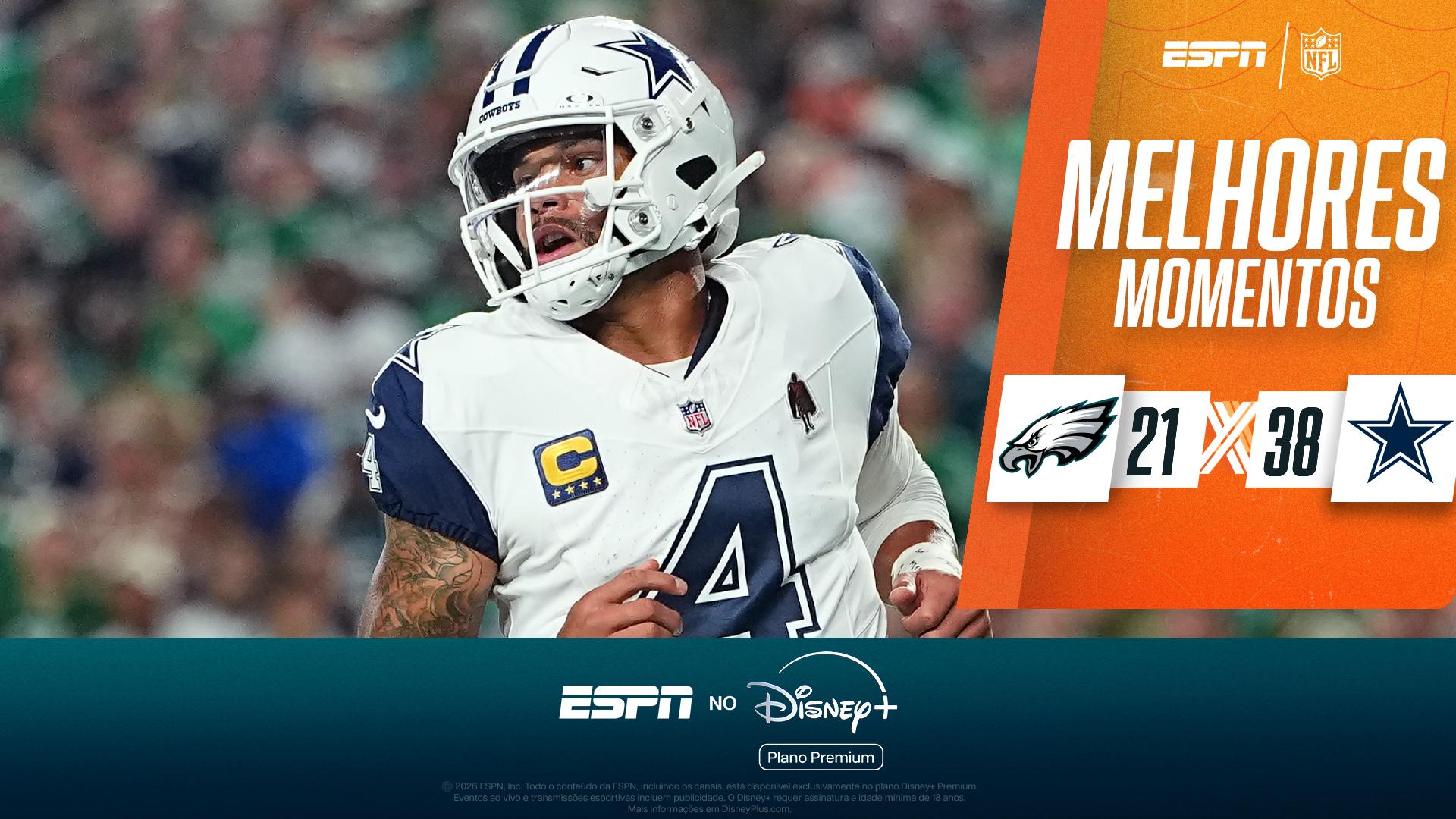 Dak Prescott anota três touchdowns, e Cowboys vencem Eagles no Monday Night Football; VEJA os melhores momentos