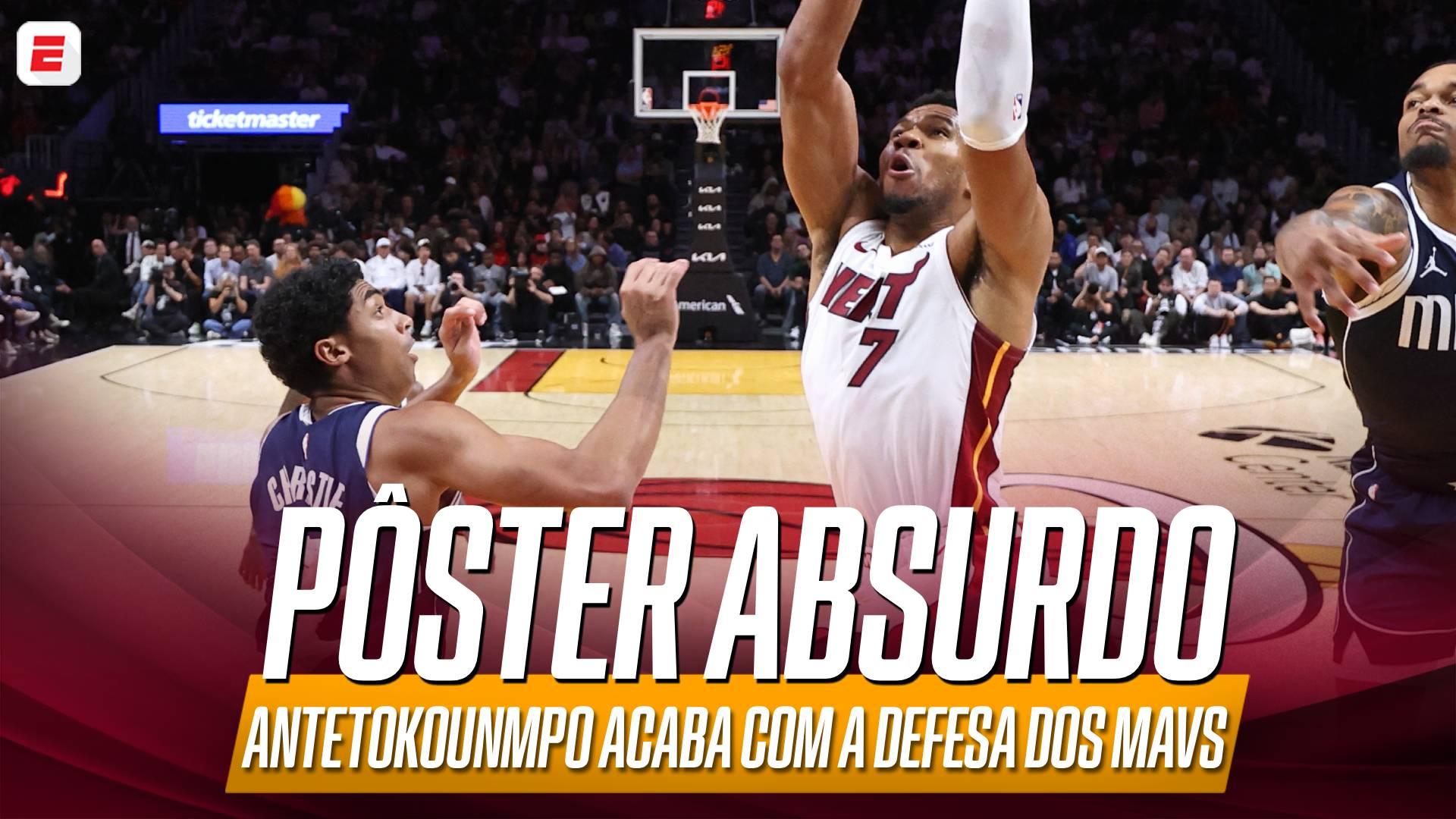 Antetokounmpo avassalador! Grego dá linda enterrada contra os Mavs; VEJA