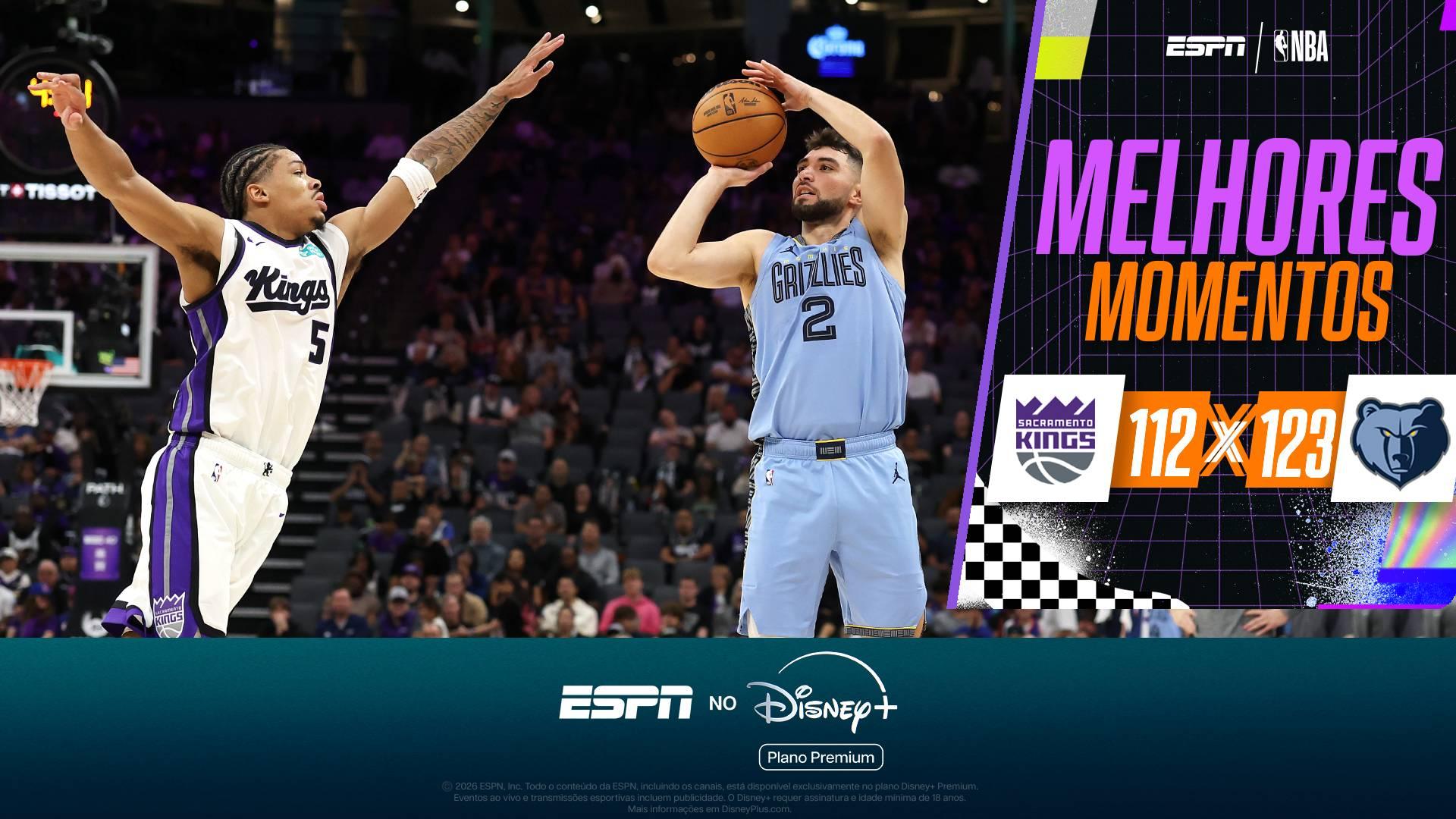 Ty Jerome brilha, e Grizzlies vencem Kings pela NBA; melhores momentos