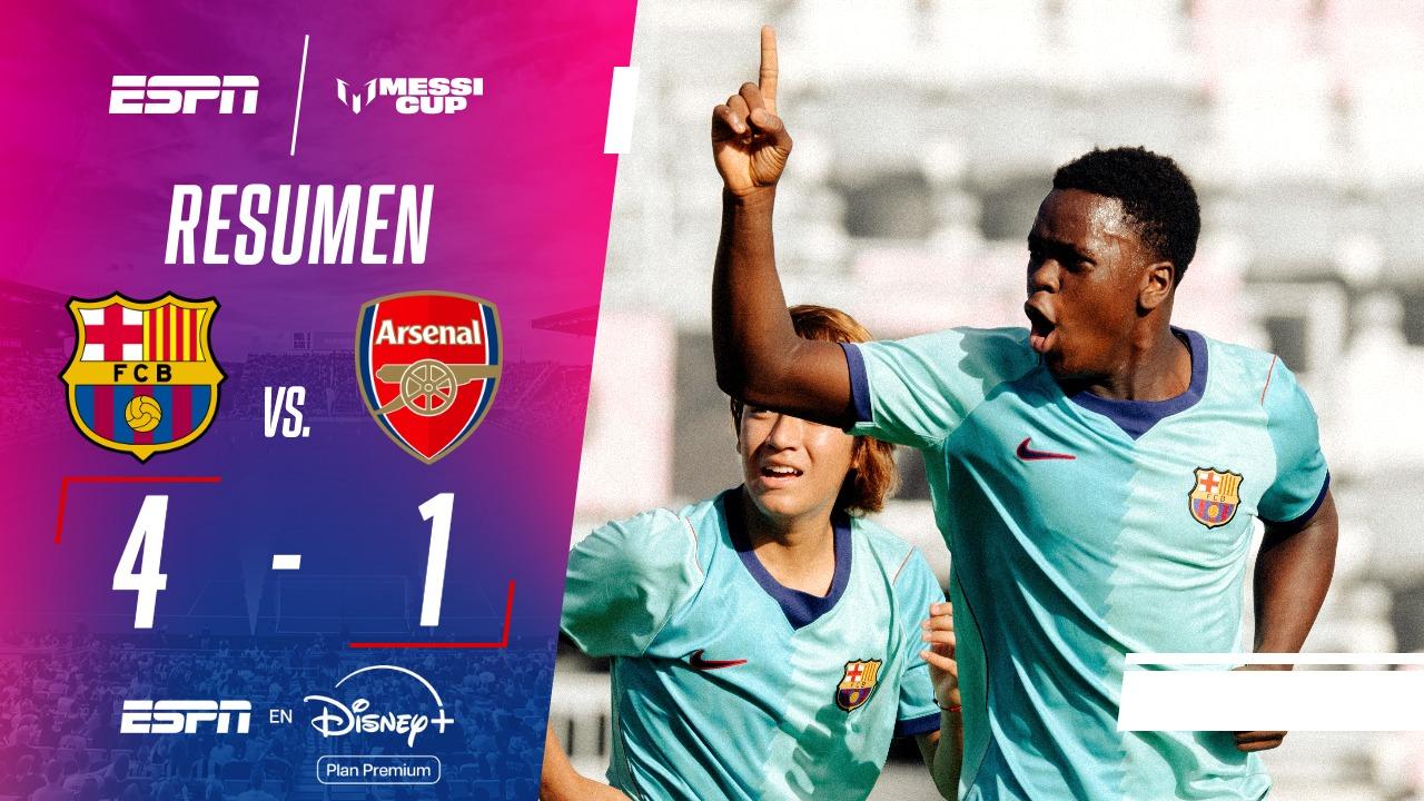 ¡Barcelona goleó al Arsenal y estiró su invicto en la Messi Cup!