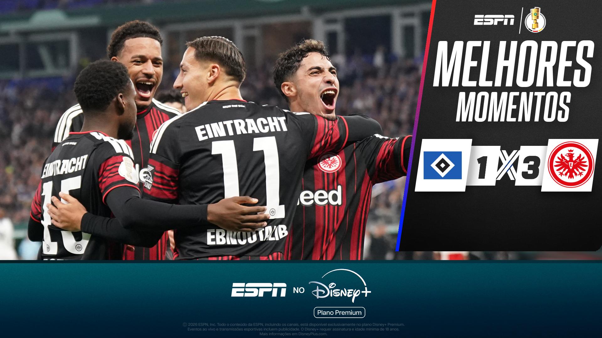 Frankfurt supera o Hamburgo e segue vivo na Copa da Alemanha; VEJA melhores momentos