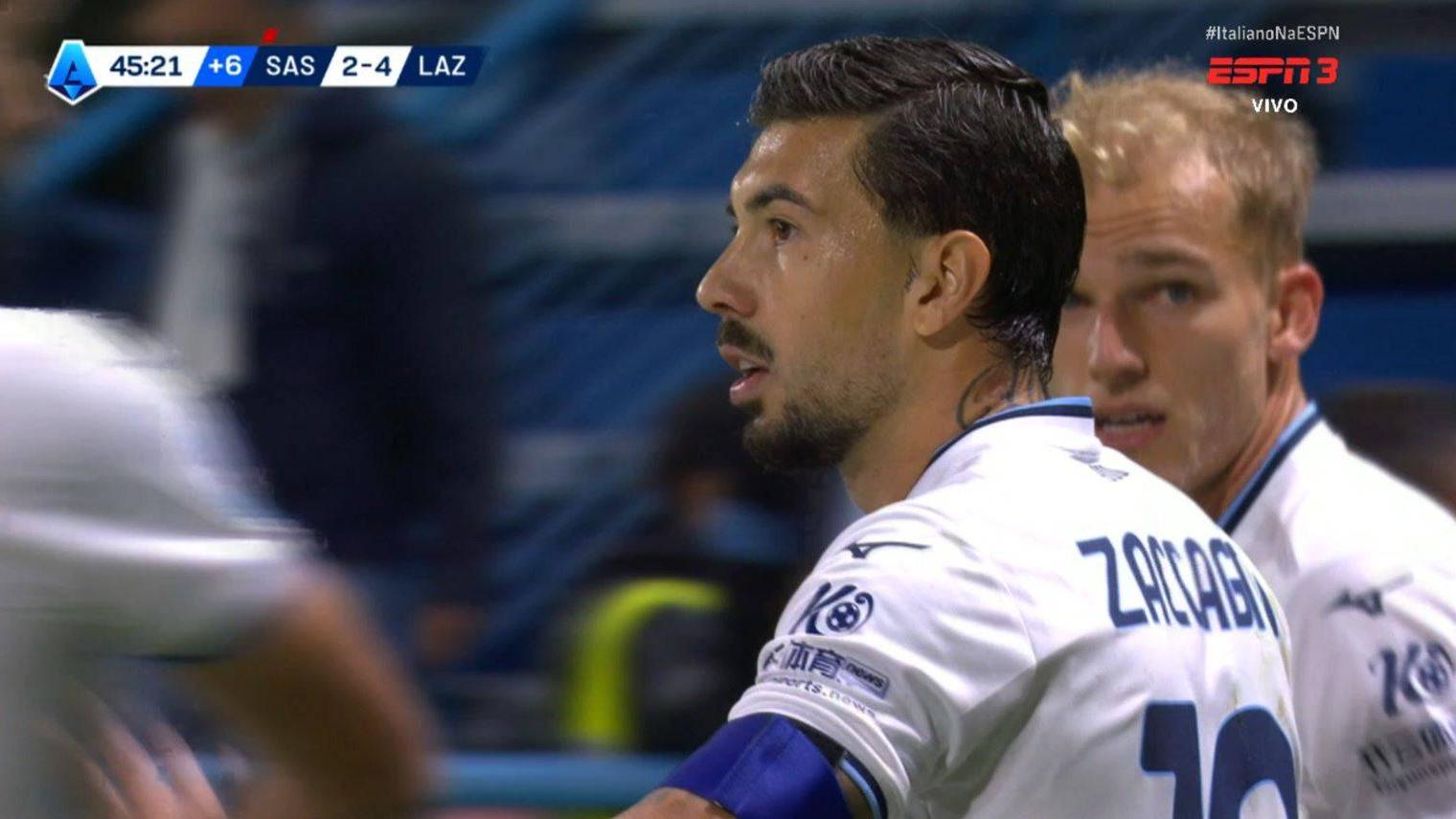 Gol da Lazio! Zaccagni desvia e faz o quarto em primeiro tempo insano de seis gols contra o Sassuolo; VEJA
