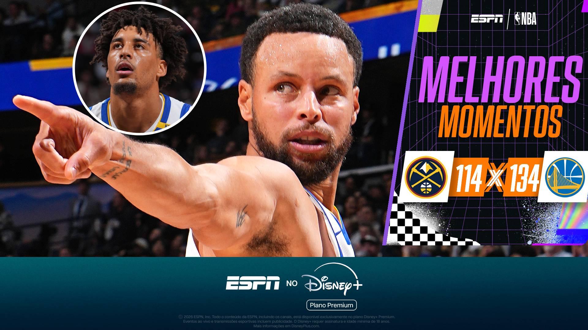 Curry tem jogo perfeito, Lendeborg arrasa os Nuggets, e Warriors vencem a primeira em 2026/27