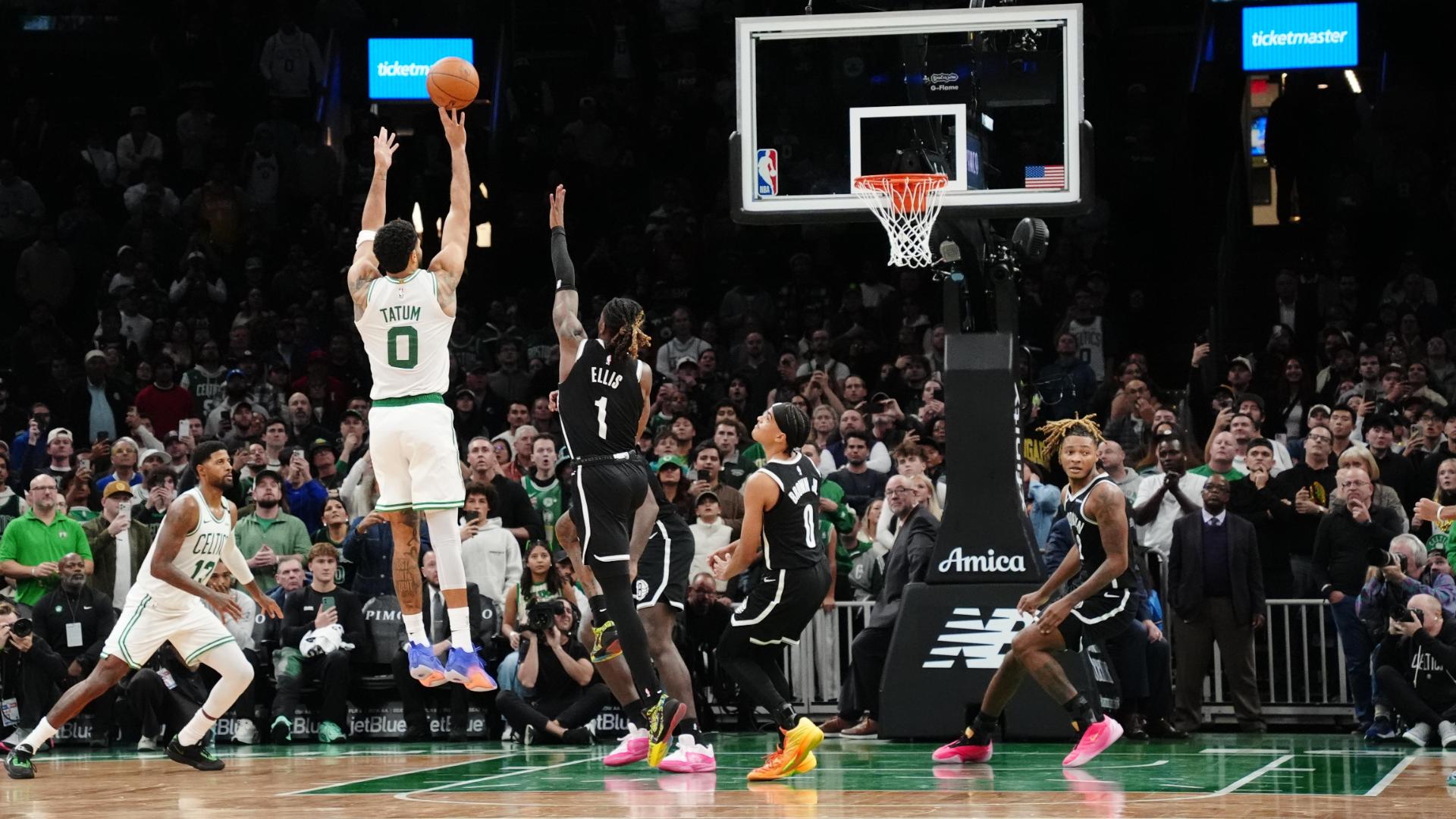 Jayson Tatum hits a buzzer-beating jumper in OT to give the Celtics a 125-124 win over the Nets