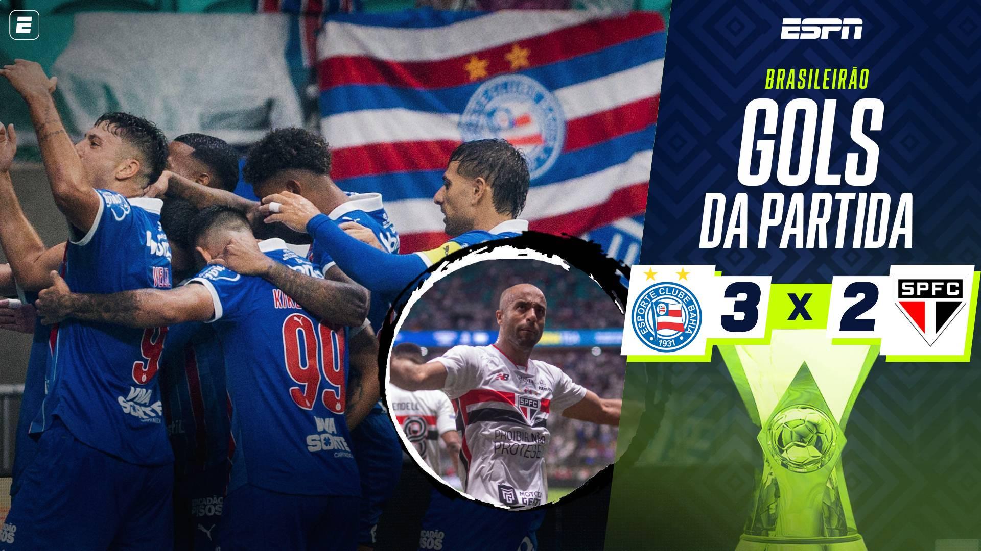 São Paulo reage e busca empate com dois golaços, mas Bahia triunfa na reta final; VEJA os cinco gols do jogo