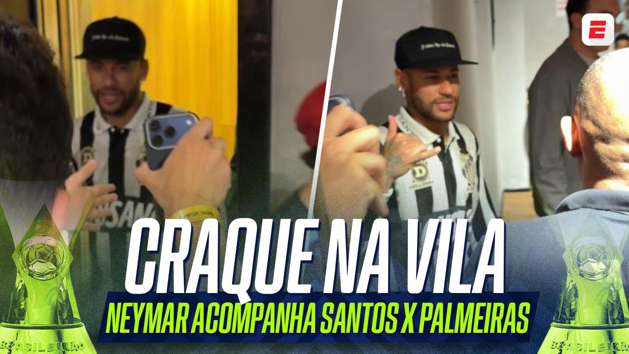 Fora do clássico, Neymar chega à Vila Belmiro para acompanhar Santos x Palmeiras