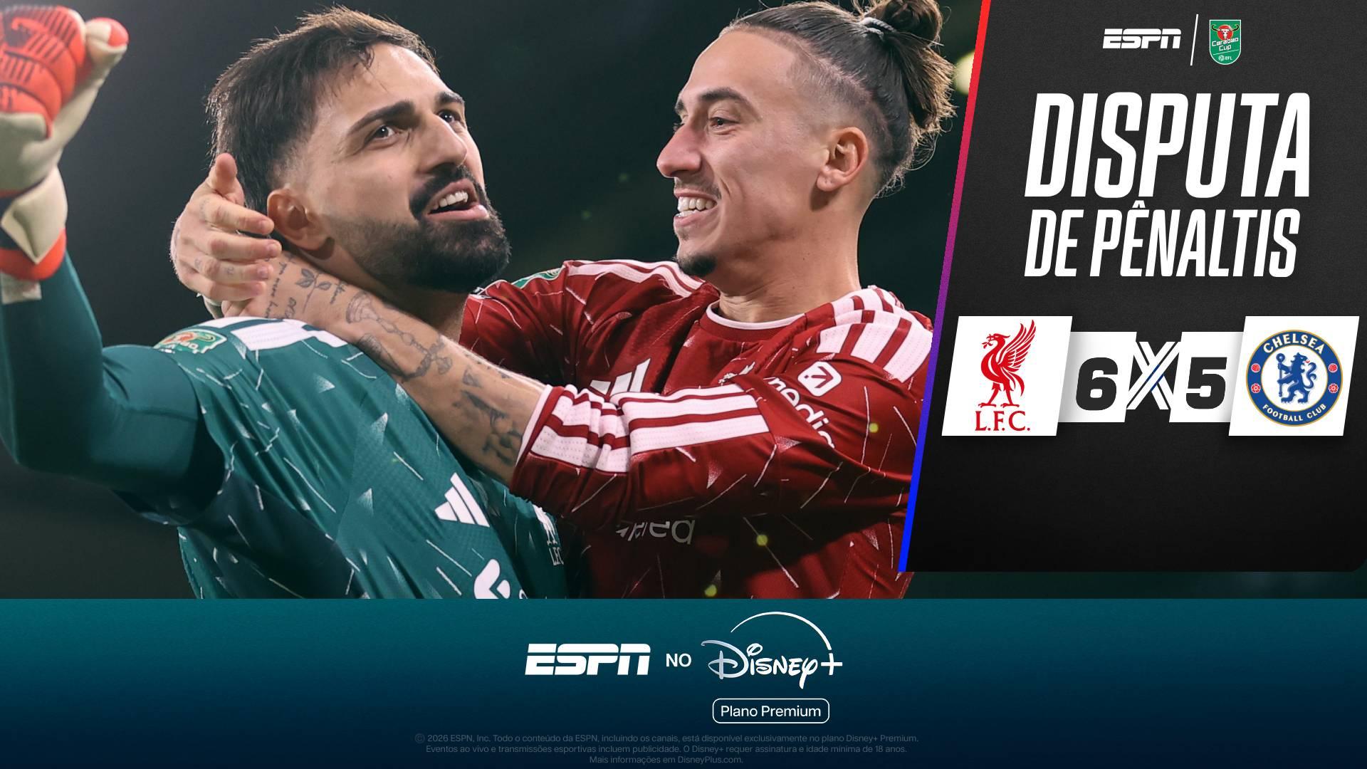 Disputa insana! Com Fofana vilão, Liverpool bate o Chelsea nos pênaltis e avança na Copa da Liga Inglesa; VEJA todas as cobranças