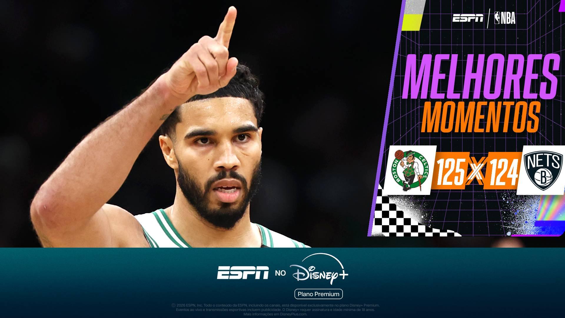 Tatum anota game winner em vitória emocionante dos Celtics sobre os Nets na prorrogação