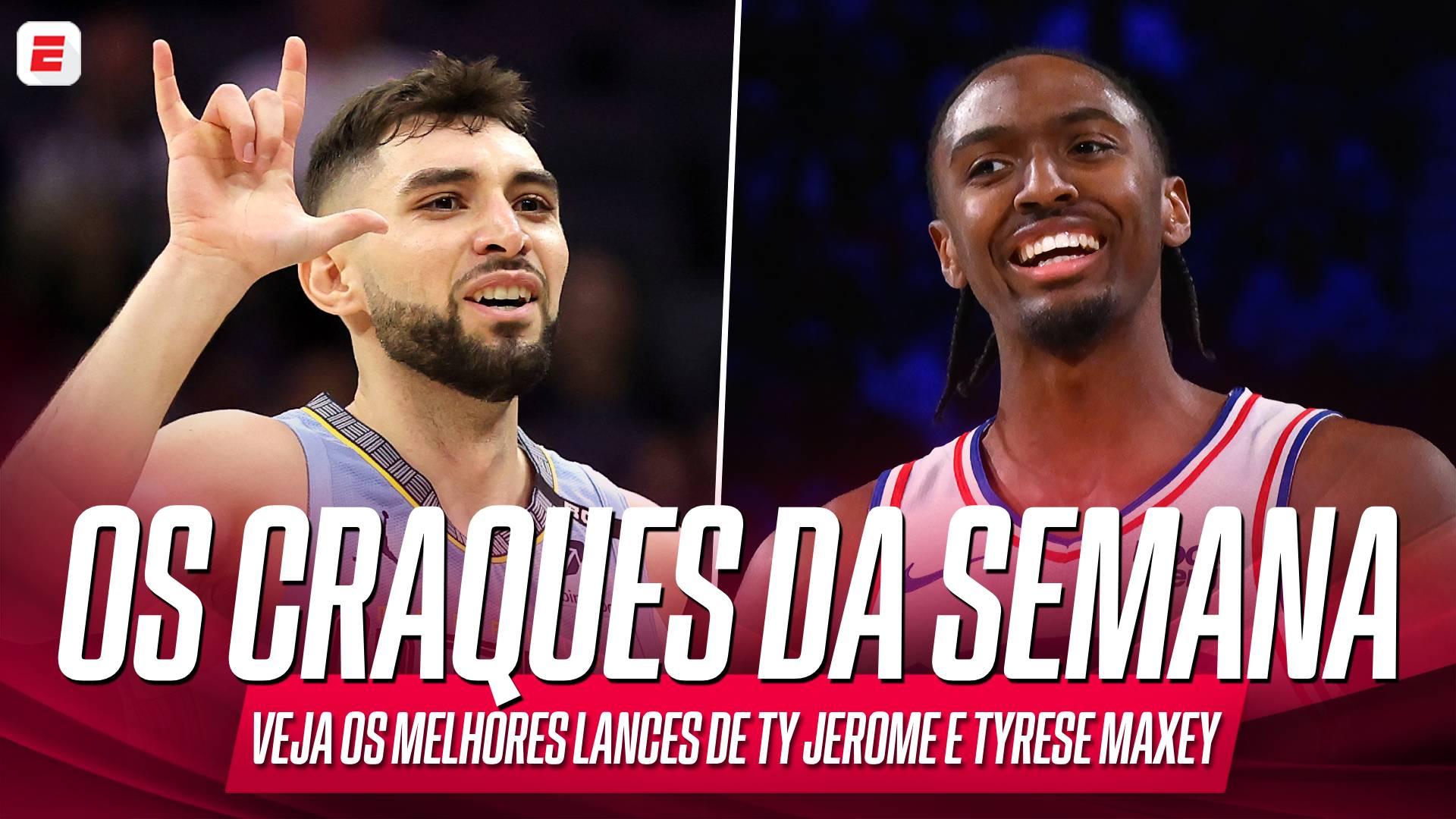Os primeiros destaques! Veja os melhores lances de Ty Jerome e Tyrese Maxey na temporada 2026/27 da NBA