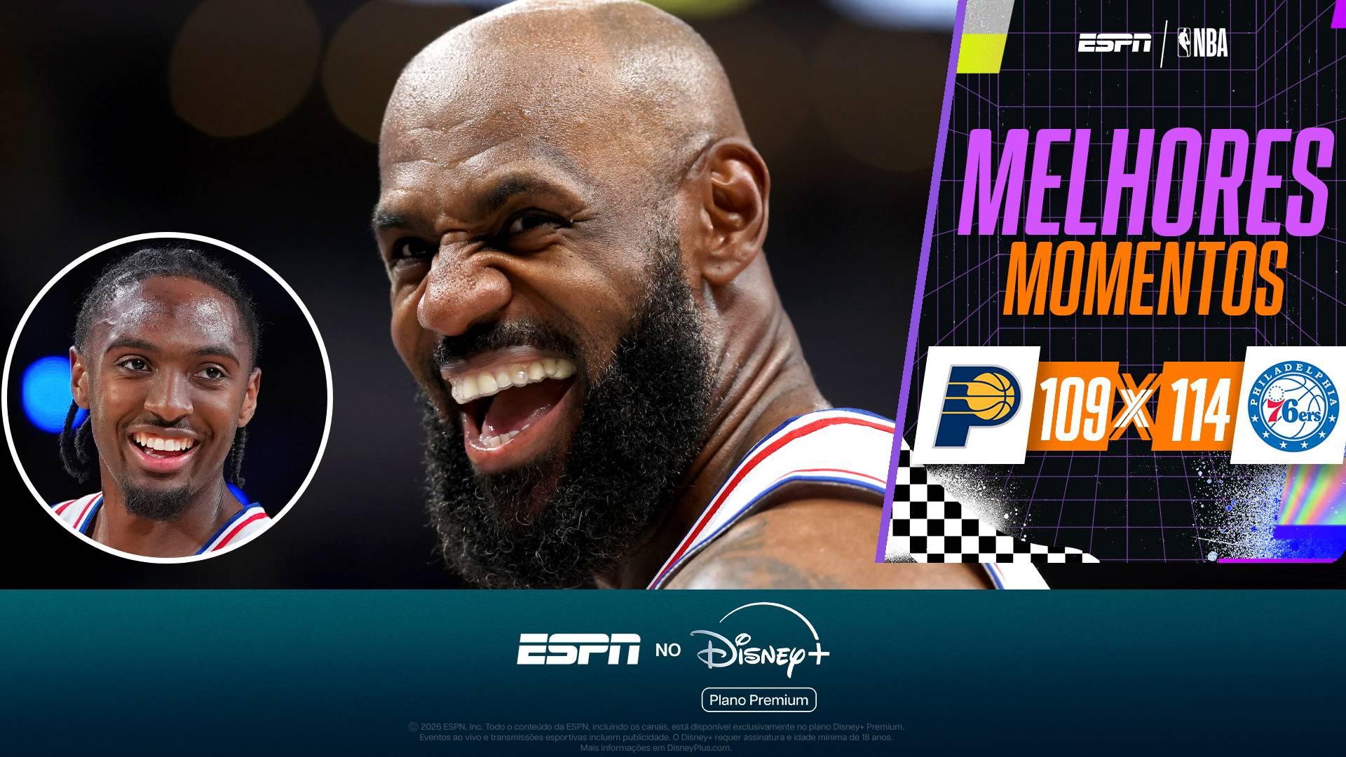 LeBron e Maxey brilham no último período contra os Pacers, e 76ers vencem mais uma na temporada
