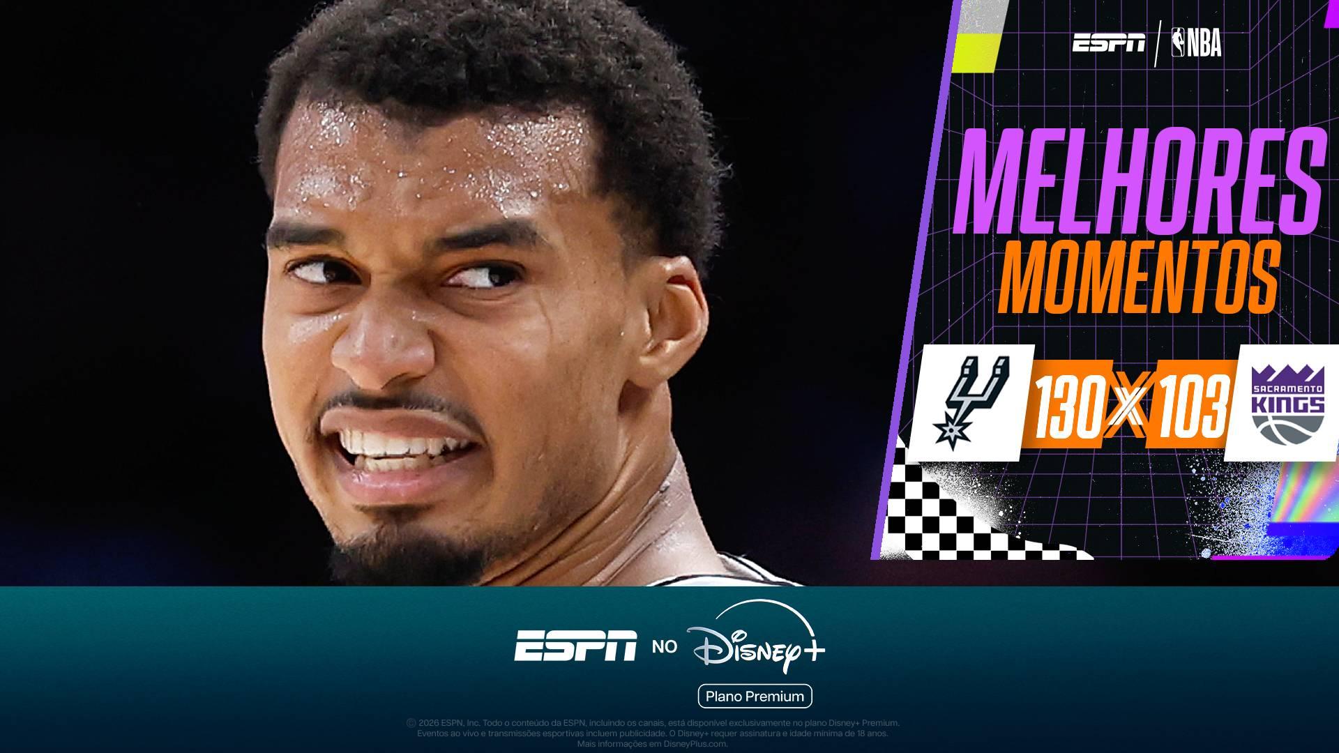 Spurs promovem 'avalanche' de bolas de três pontos e batem os Kings com tranquilidade