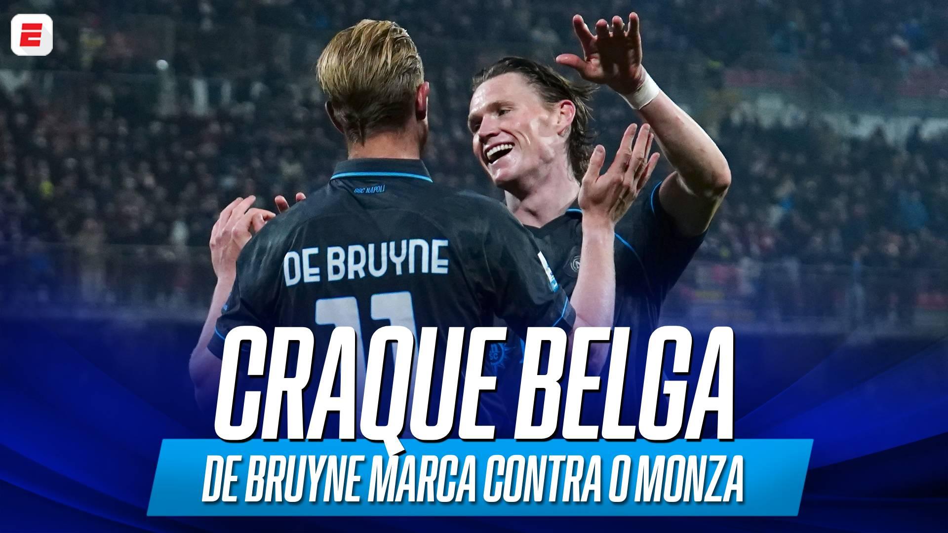 De Bruyne anota gol em vitória do Napoli contra o Monza pelo Campeonato Italiano; VEJA