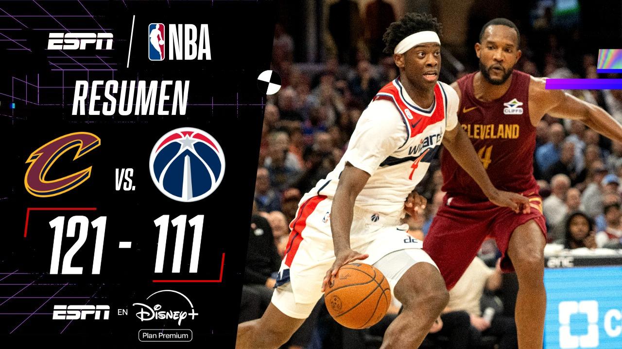 Los Cavaliers vencieron 121-111 a los Wizards