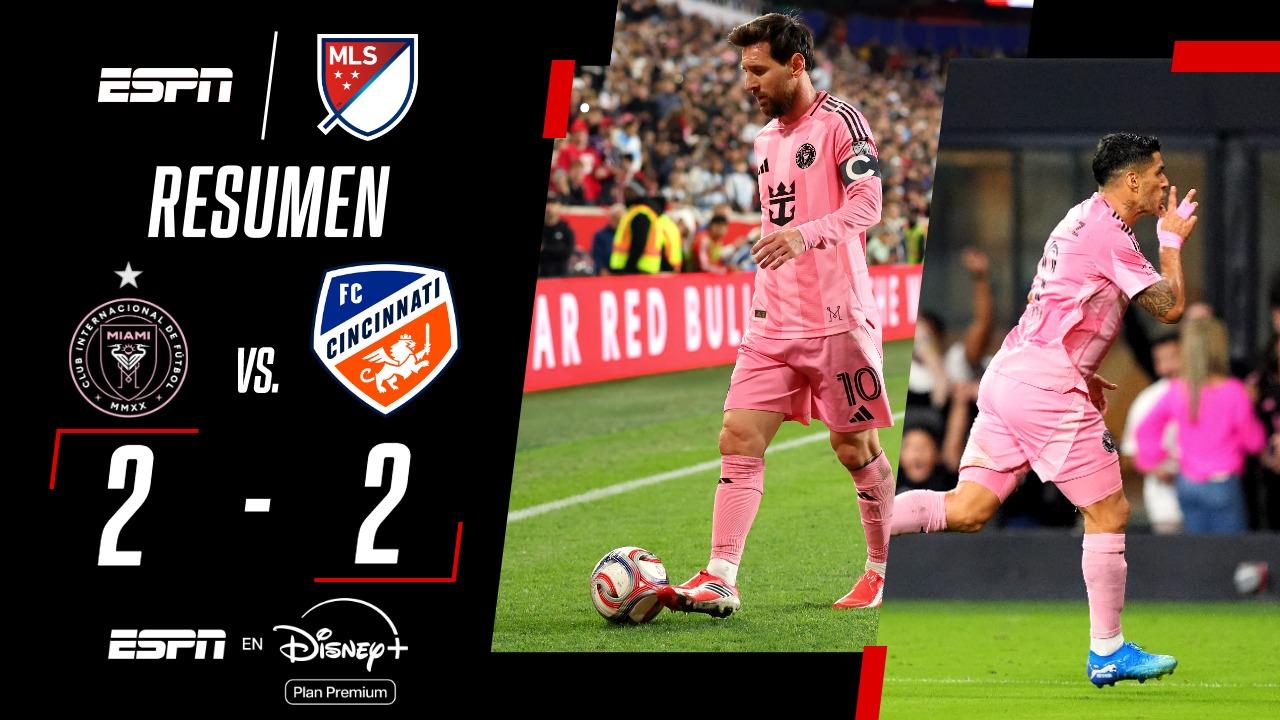 Con un golazo de Luis Suárez, Inter Miami igualó 2-2 con Cincinnati