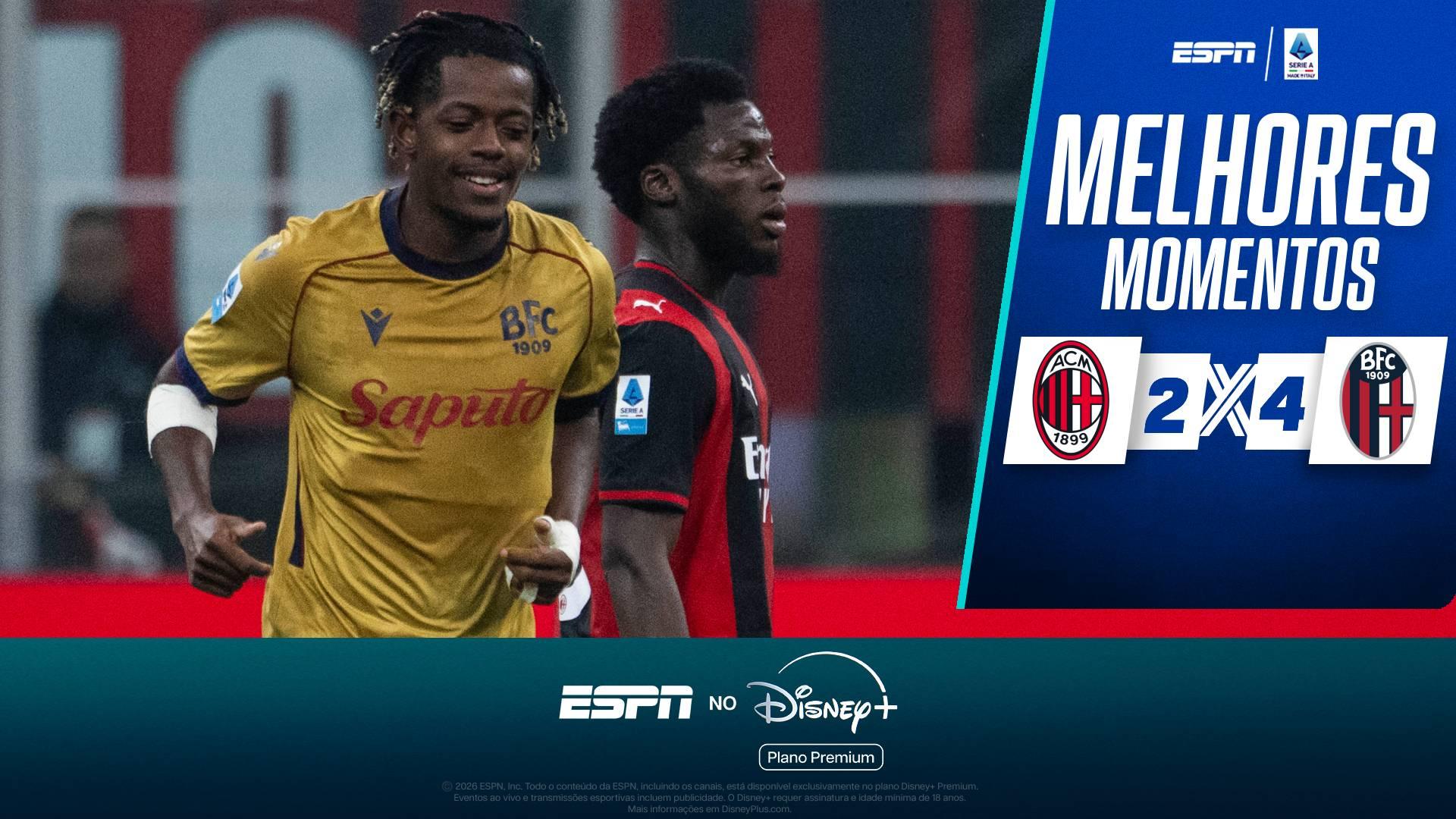 Milan sofre virada do Bologna e tropeça no Campeonato Italiano; VEJA os melhores momentos