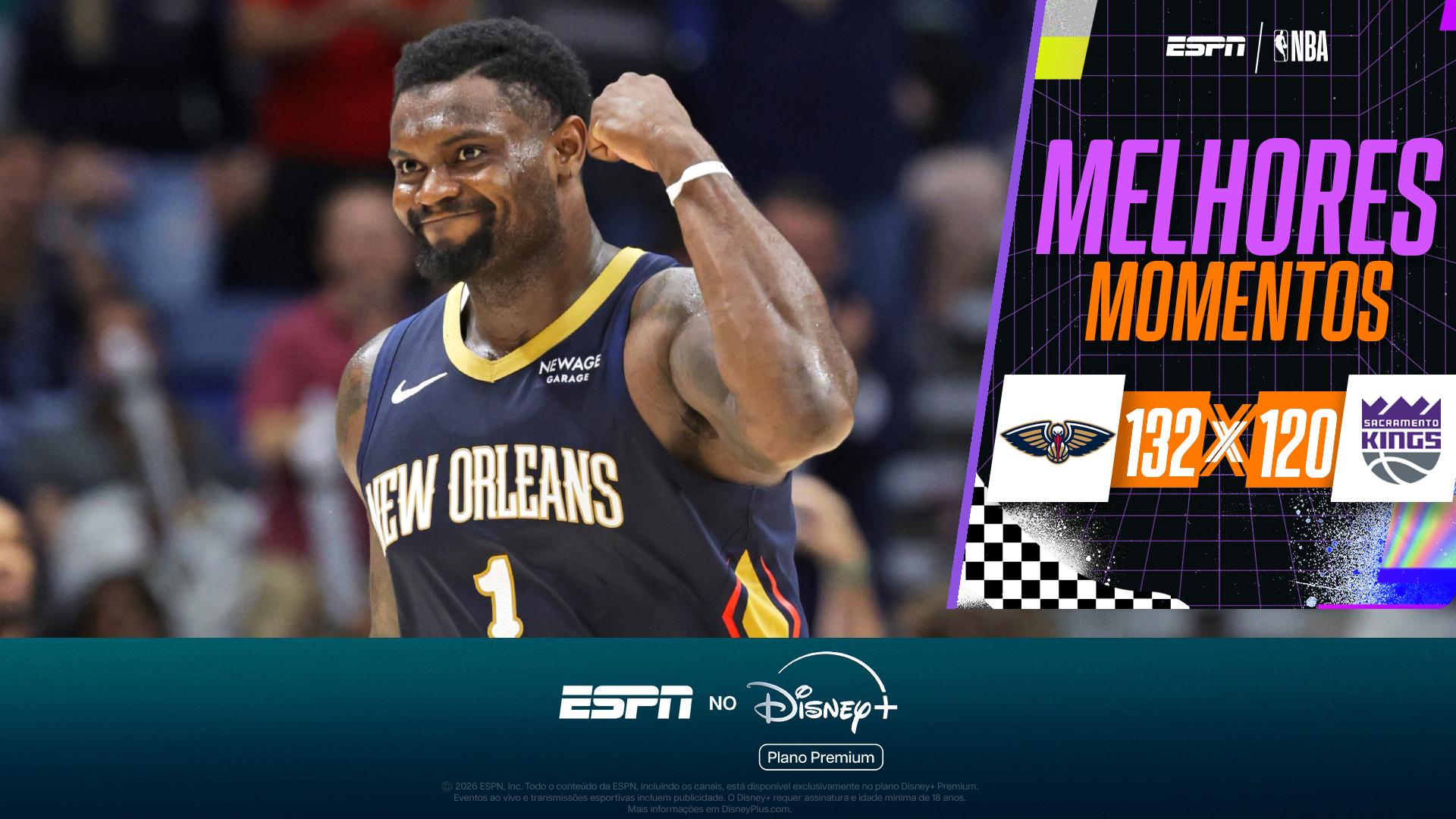 Zion Williamson brilha com 22 pontos, Pelicans batem Kings e vencem a primeira na temporada; melhores momentos