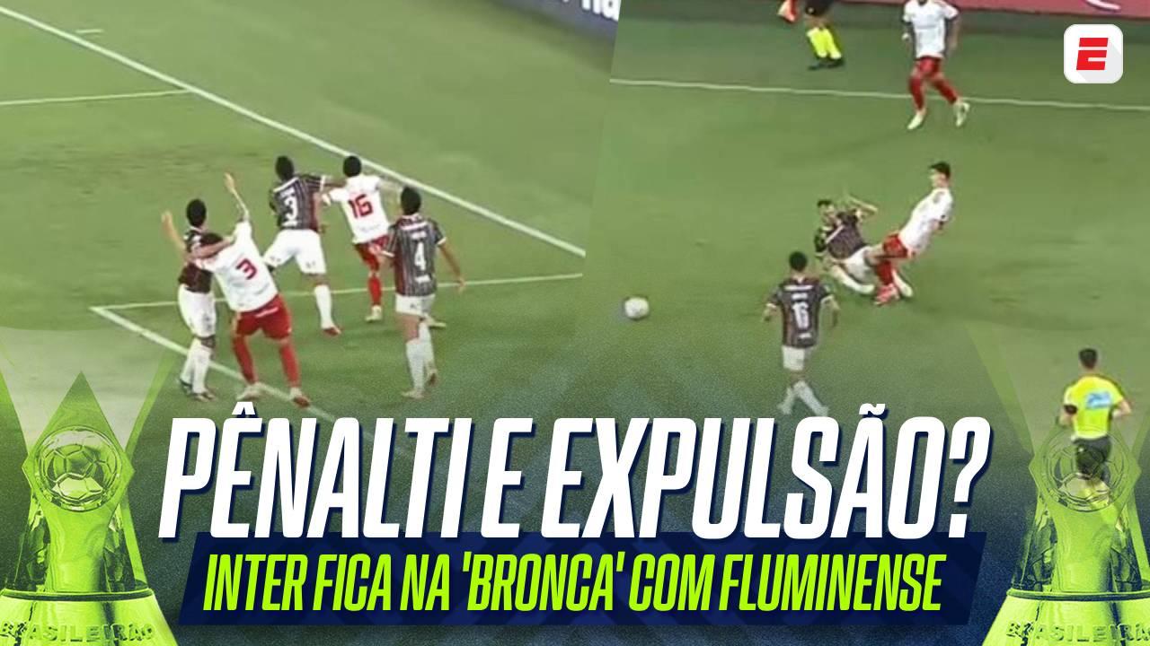 Possível pênalti e expulsão de Renê: os lances que deixaram Inter na bronca contra o Fluminense
