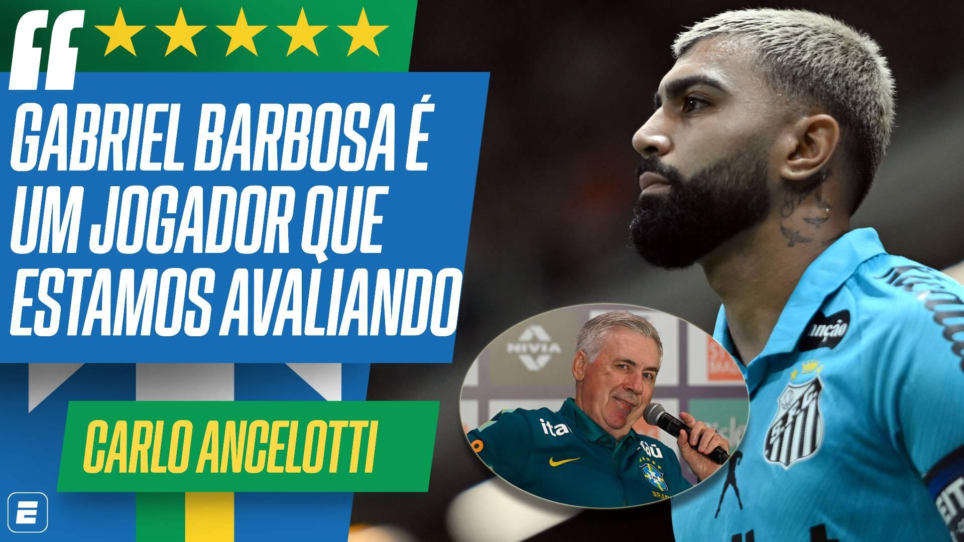 Ancelotti exalta Gabigol e explica por que deixou atacante do Santos fora de lista da Seleção: 'Critério'