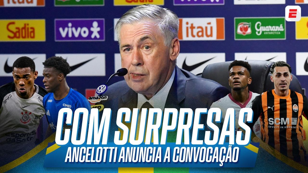 Ancelotti convoca Seleção sem nomes de Flamengo e Palmeiras e com novidades; veja lista