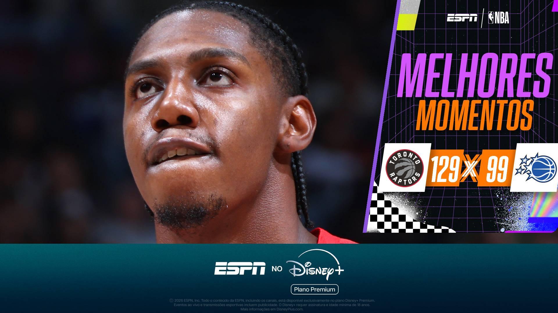 RJ Barrett flerta com triplo-duplo em vitória acachapante dos Raptors sobre o Magic