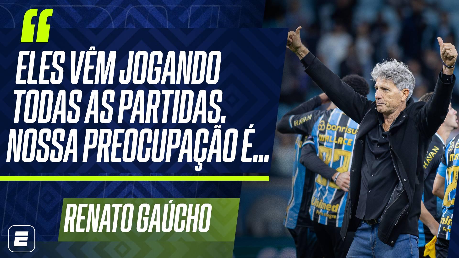 'Pedi para Carlos Vinícius e Weverton tomarem cartão amarelo', admite Renato Gaúcho após vitória que tirou Grêmio do Z-4