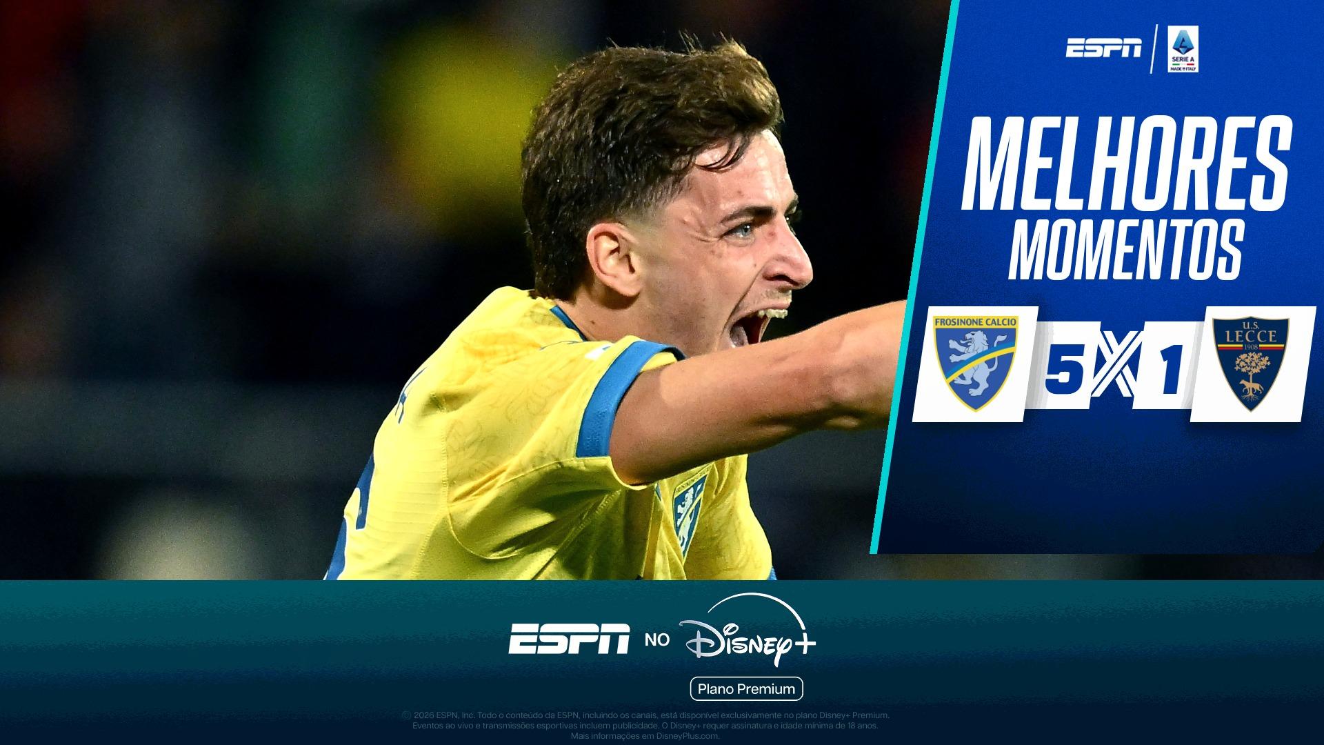 Frosinone 5 x 1 Lecce no Campeonato Italiano: VEJA os melhores momentos