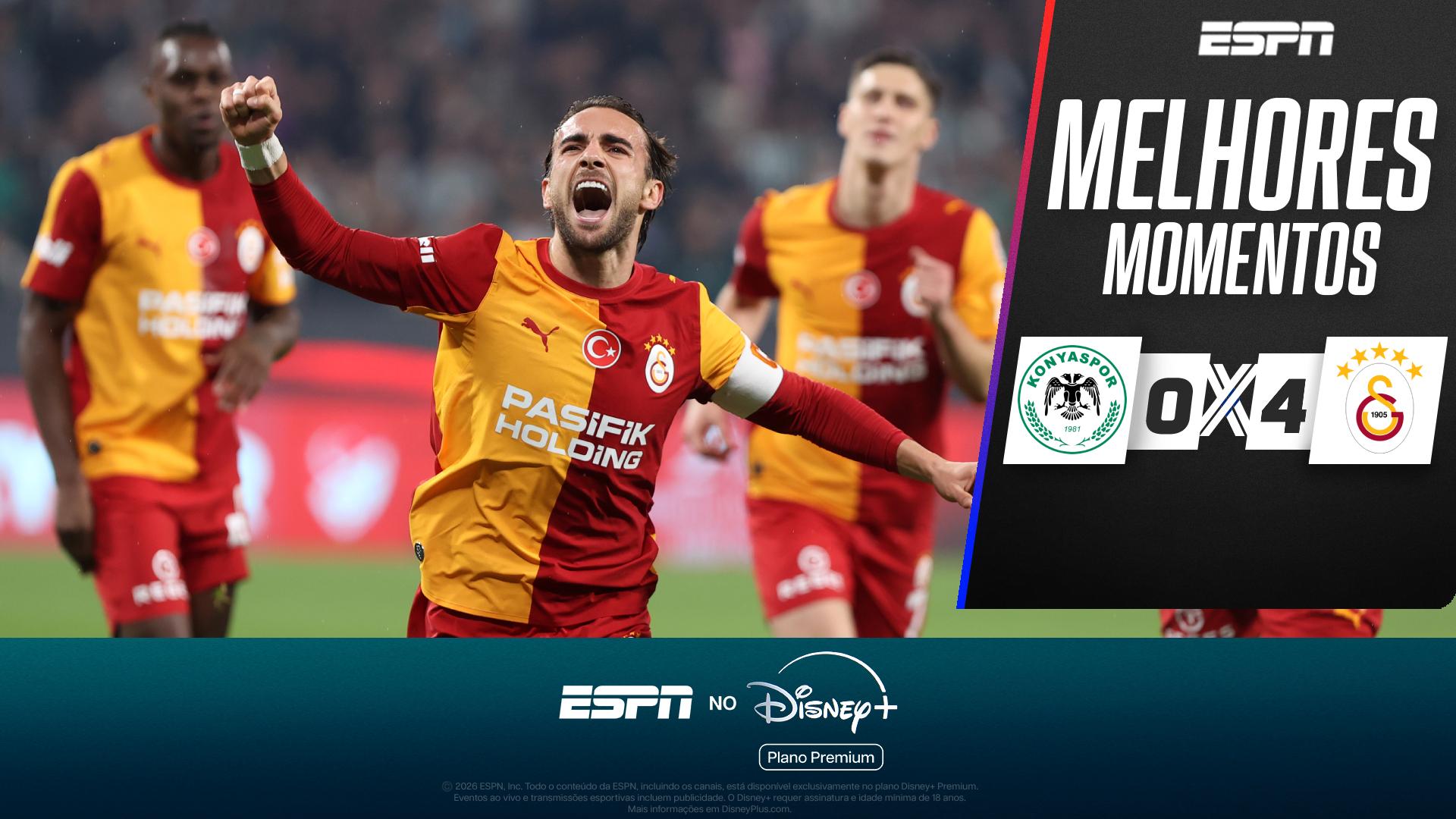 Gabriel Sara dá assistência, e Galatasaray goleia Konyaspor pelo Campeonato Turco; VEJA melhores momentos