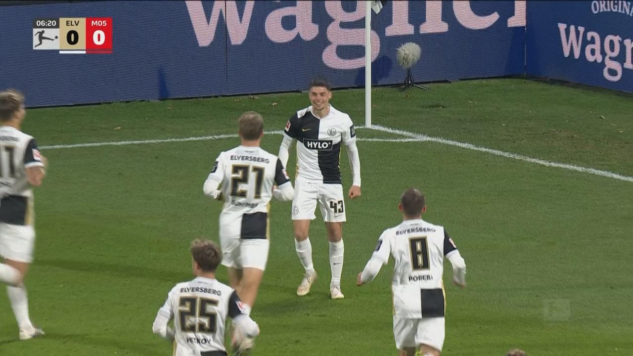 Del manual de los tiros libres: golazo de Keidel para adelantar a Elversberg
