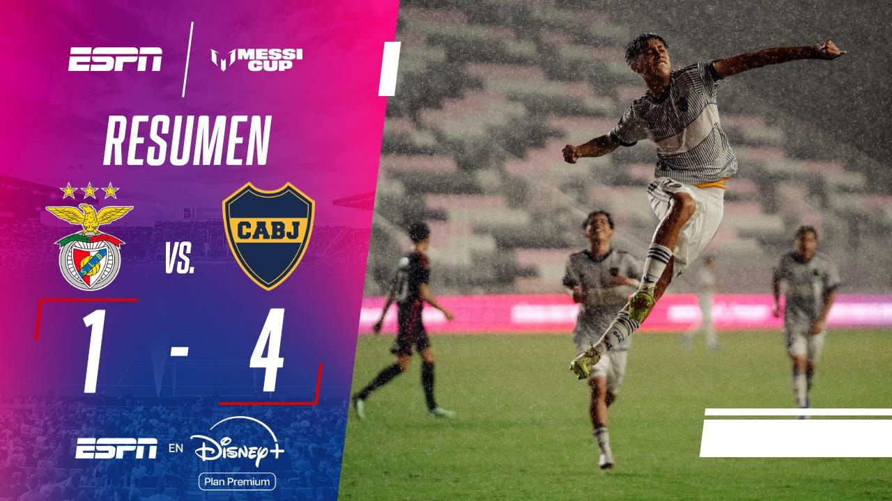 ¡Boca goleó a Benfica y espera por Flamengo en la Messi Cup!