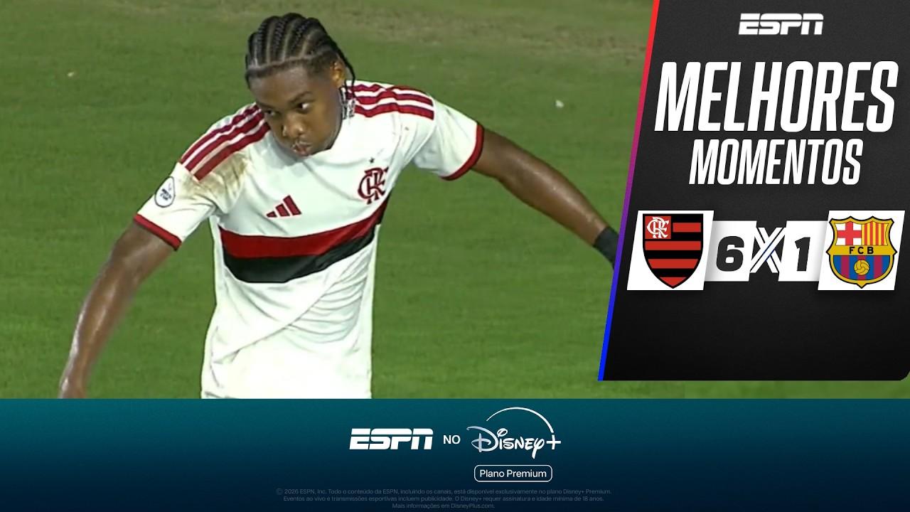 Flamengo atropela o Barcelona na Messi Cup; VEJA os melhores momentos