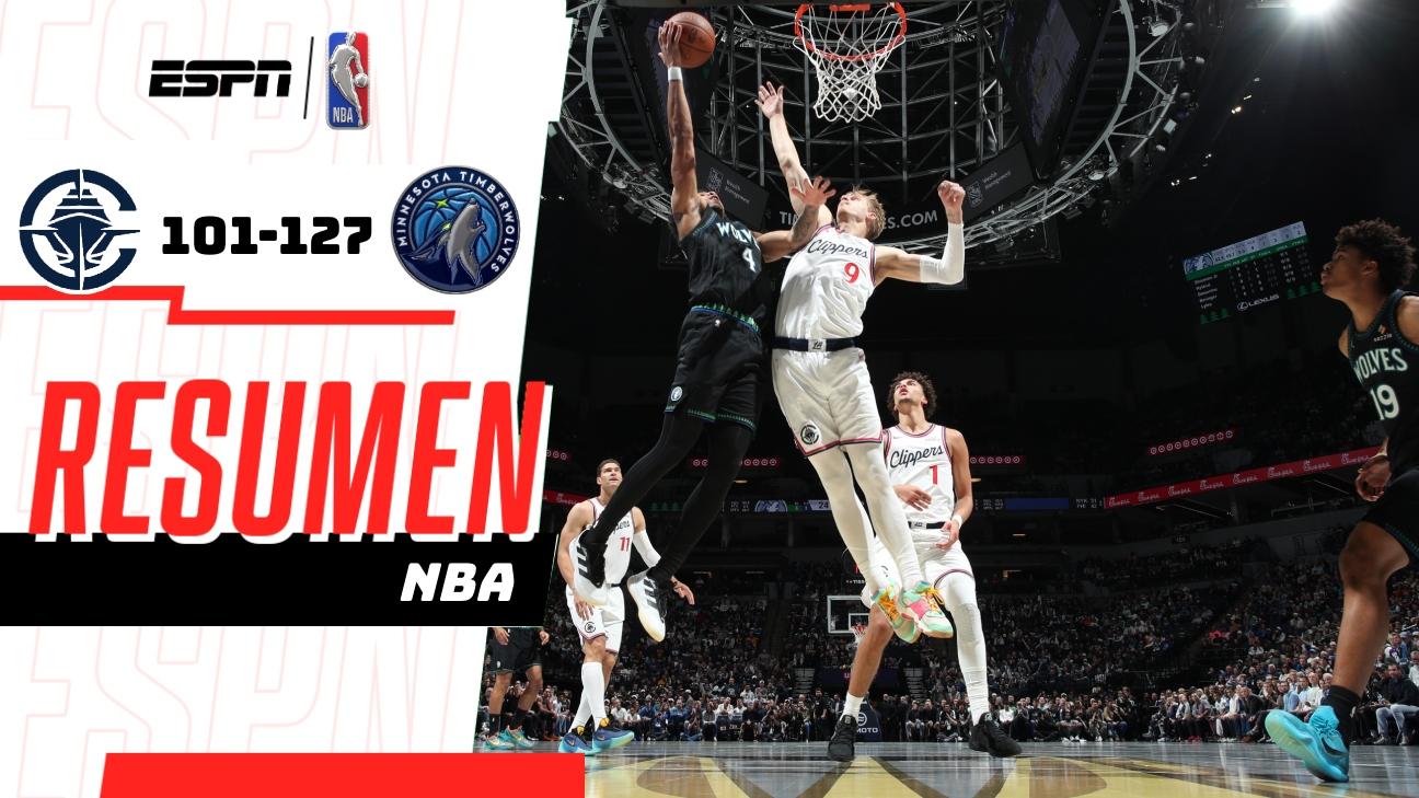 Los Timberwolves dominan de principio a fin y aplastan 127-101 a los Clippers en la NBA Cup