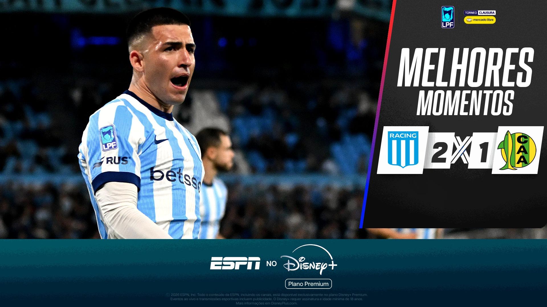Racing 2 x 1 Aldosivi no Campeonato Argentino: VEJA os melhores momentos