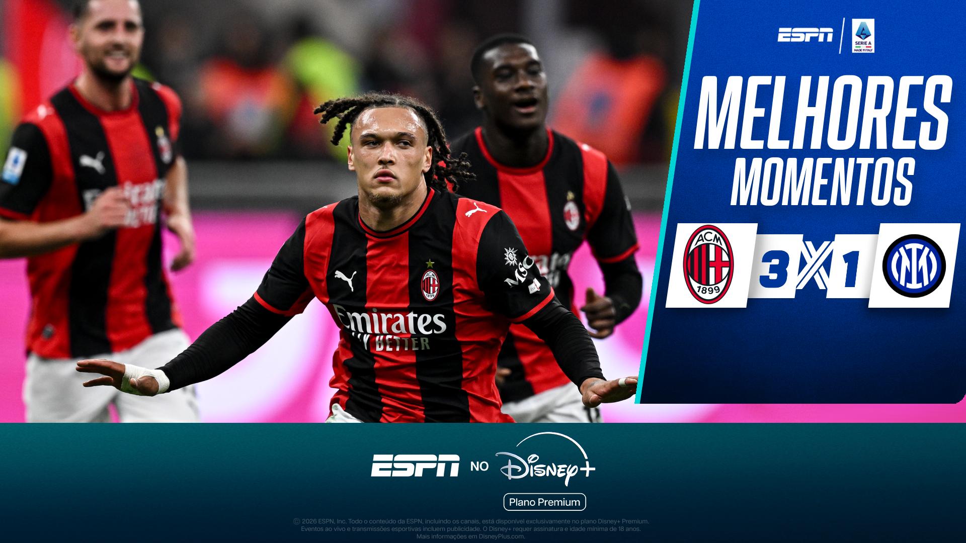 Milan vence Inter de Milão em noite brilhante de Diego Moreira; VEJA melhores momentos