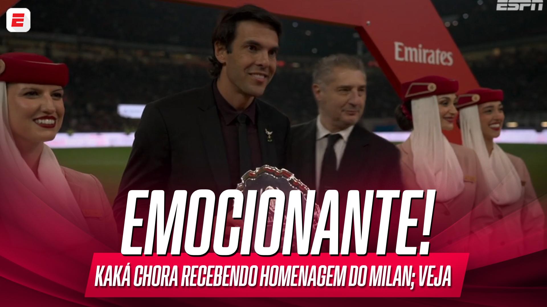 Kaká vai às lágrimas com homenagem antes de Milan x Inter de Milão; VEJA
