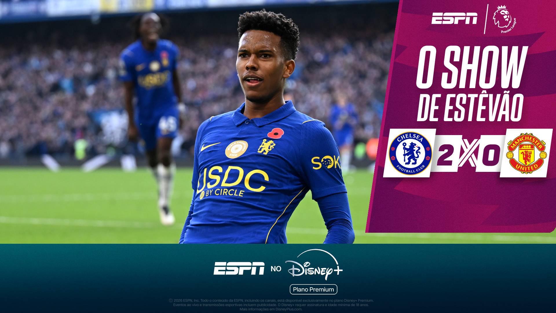 Estêvão dá show em estreia como titular na Premier League, tem 2 gols anulados e encanta torcida em Chelsea x United