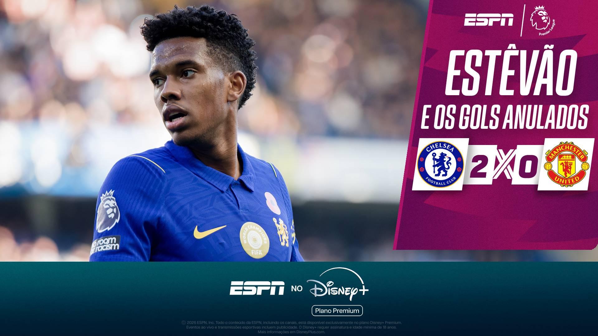 Estêvão comemora dois gols contra Manchester United, mas que são anulados em estreia como titular no Chelsea; VEJA