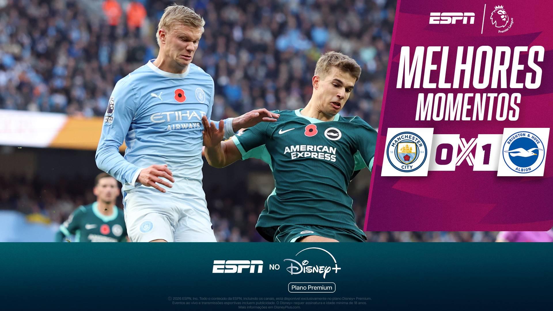 Brighton segura Haaland, vence Manchester City fora de casa e se aproxima da ponta da Premier League