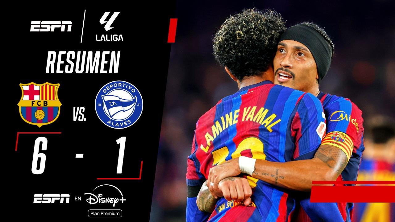 Barcelona se repuso tras la derrota en el clásico y aplastó al Alavés