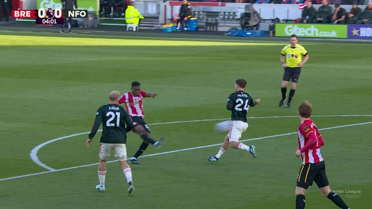 ¡Lo tuvo Sangare! Brentford, cerca del primer tanto ante el Nottingham en la Premier
