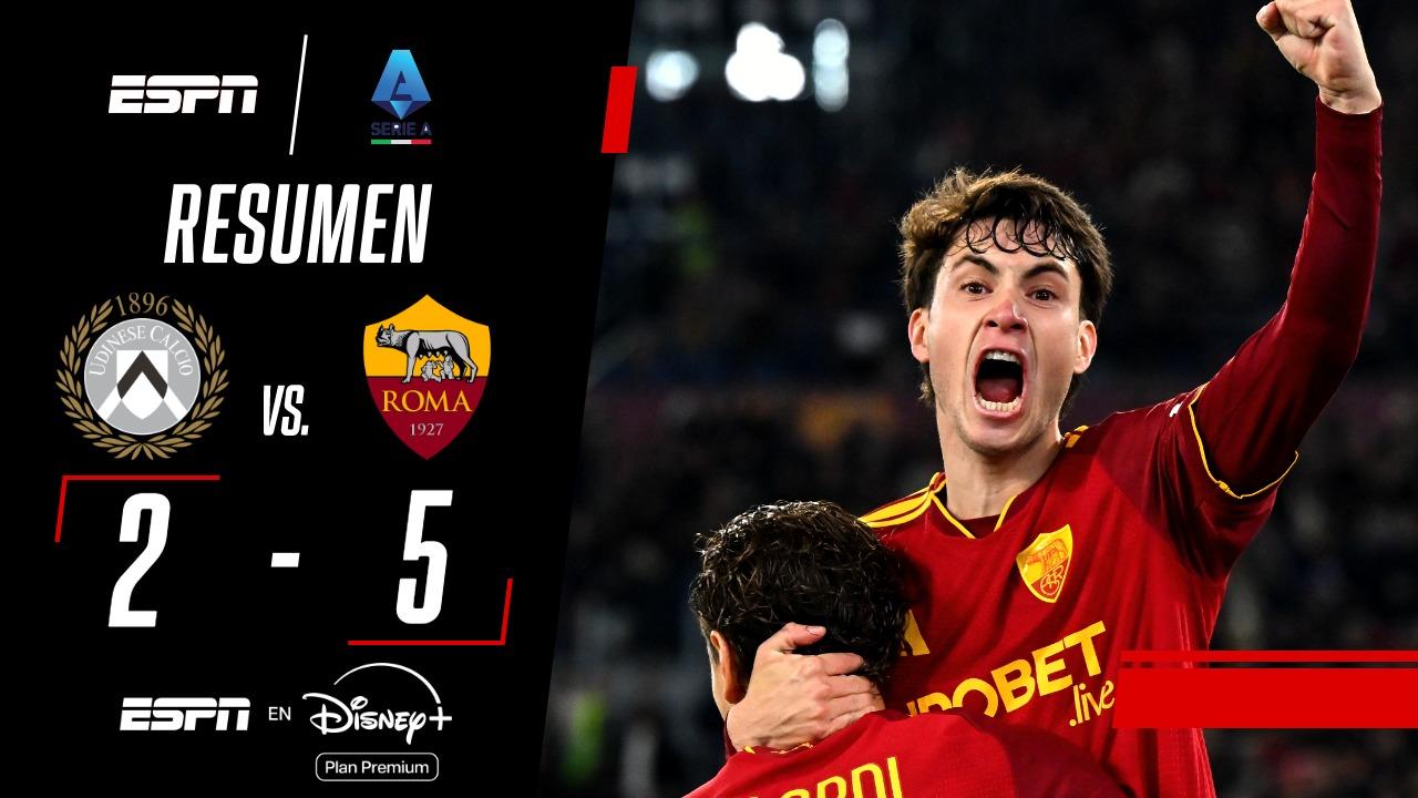 Con Soulé como figura, Roma goleó al Udinese