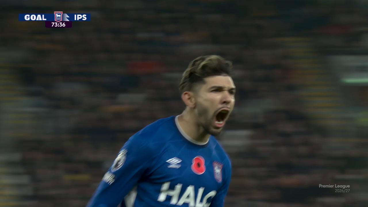 ¡Enganchó y la clavó en el ángulo: golazo de Enciso para el empate del Ipswich!