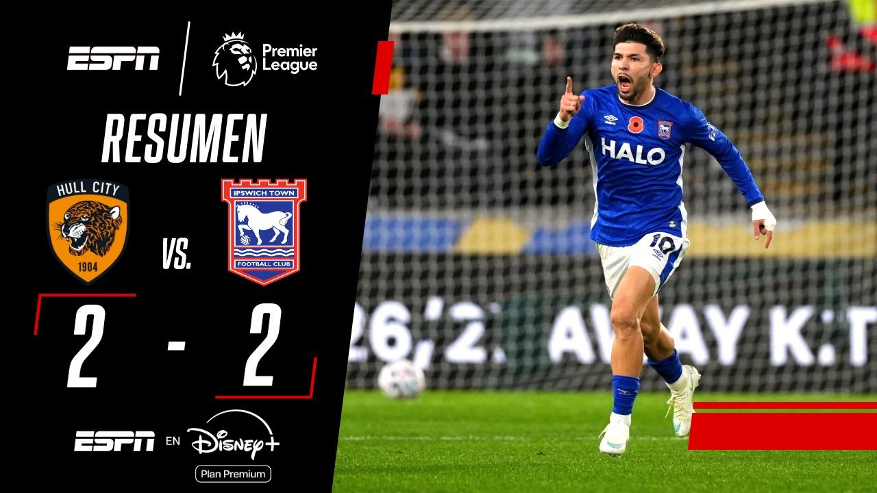 Con un golazo de Enciso, Ipswich rescató un empate ante Hull