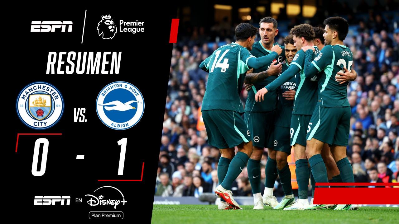 ¡Sorpresa en el Etihad! Brighton le ganó al City y da pelea en la Premier