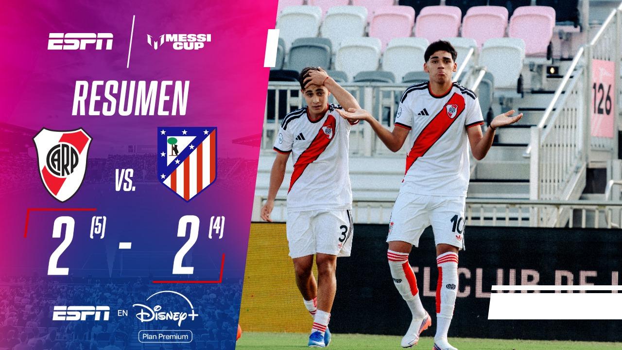River venció a Atlético Madrid en los penales y se metió en la final de la Messi Cup