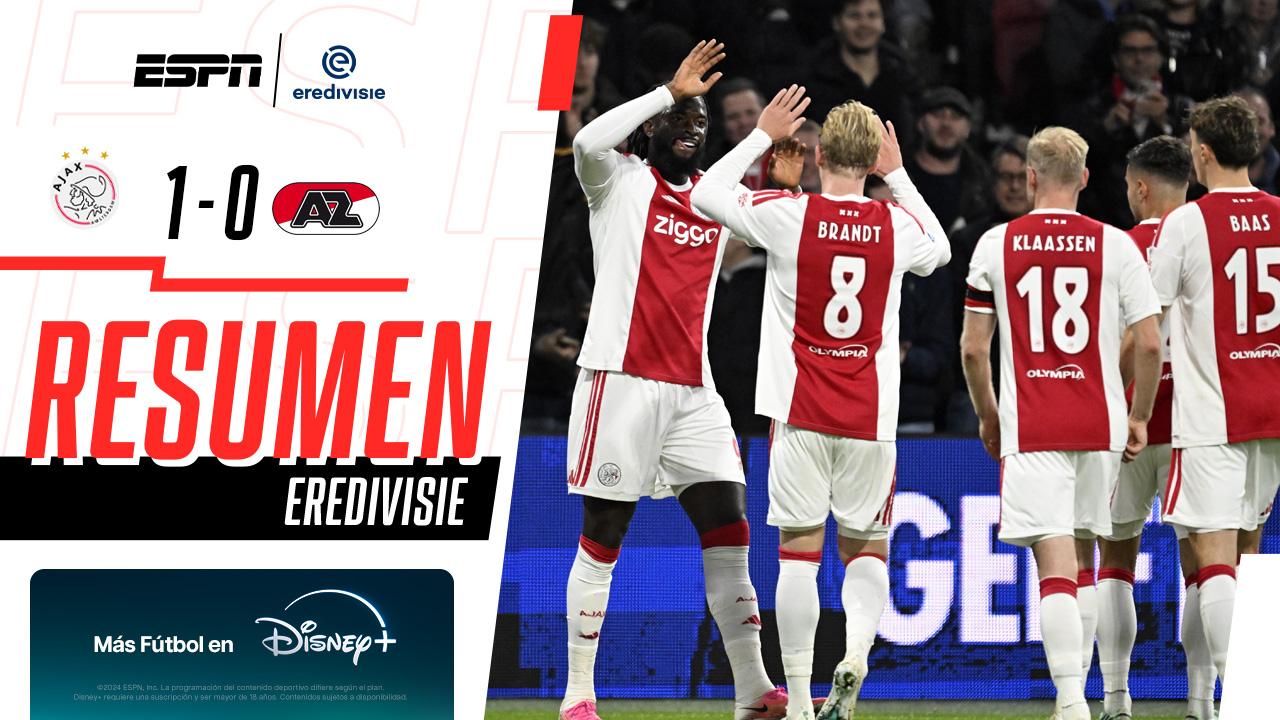 Ajax vence al AZ Alkmaar y se acerca al liderato de la Eredivisie | Resumen