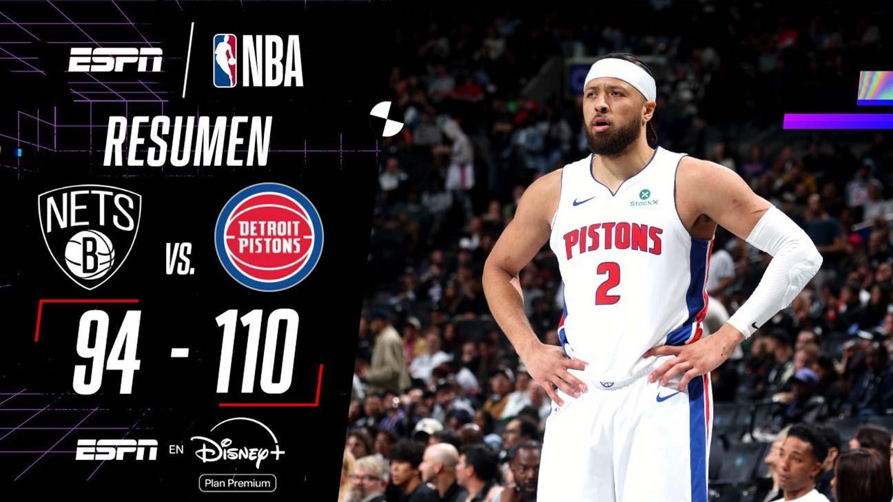 ¡Detroit aplastó a los Nets en Brooklyn y festejó en el inicio de la NBA Cup!