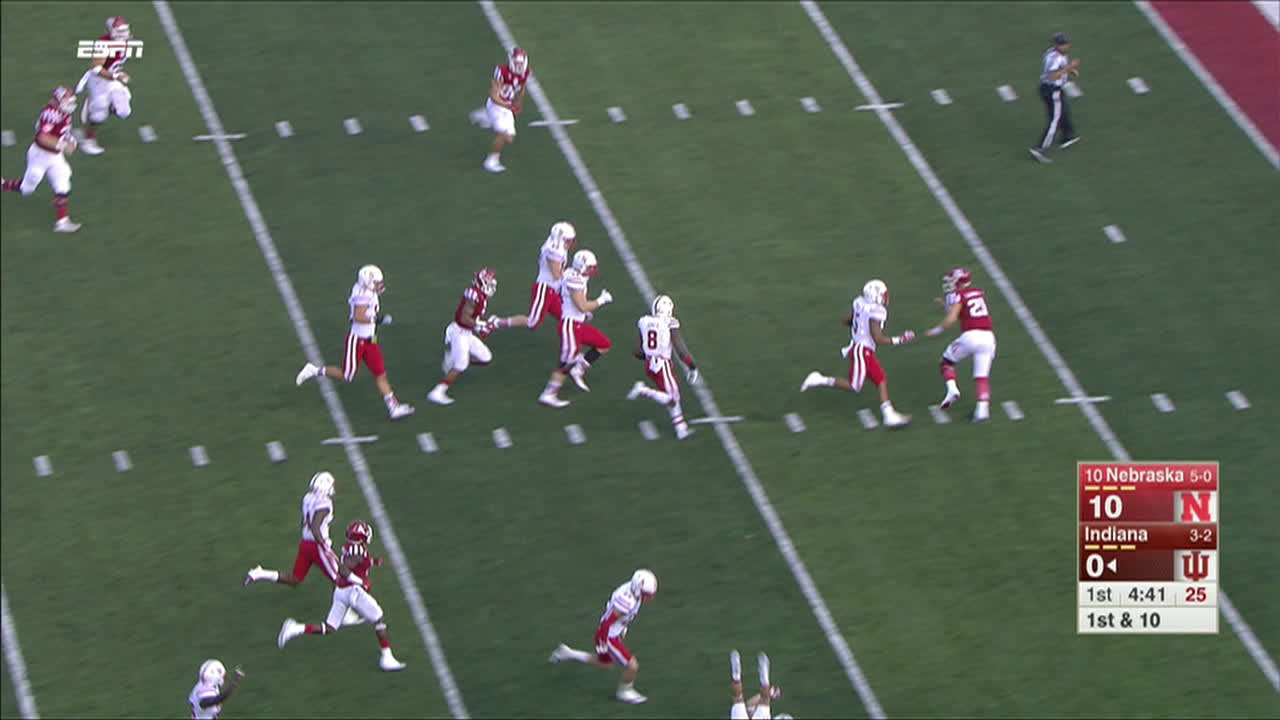 R. Lagow pass intercepted for a TD,C. Jones return  for 33 yds for a TD